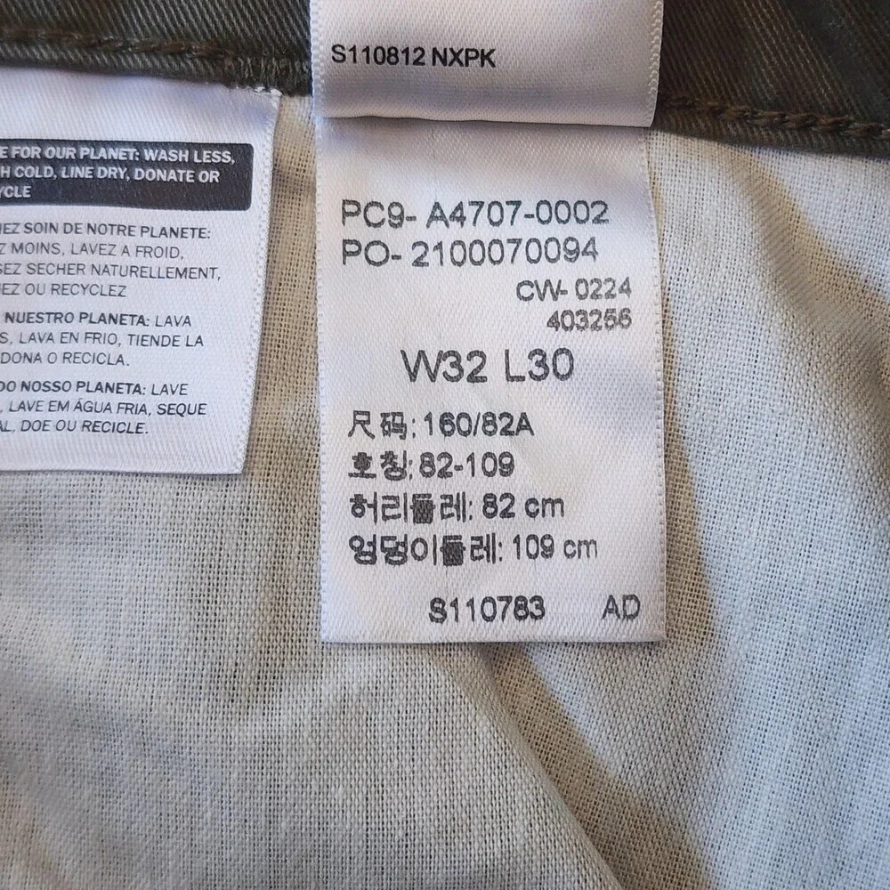 Levi's '94 Baggy Cargo Pants Mens 32 Green Adjustable Hem Workwear
